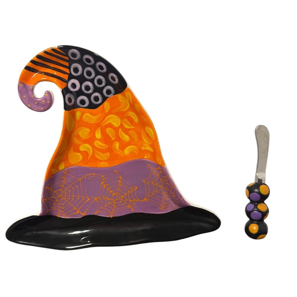 Cypress Home Witchful Thinking Witch Hat Plate Spreader Halloween 2012 Party